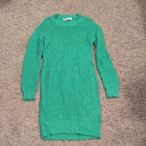 Sly Green Knit Sweater Dress